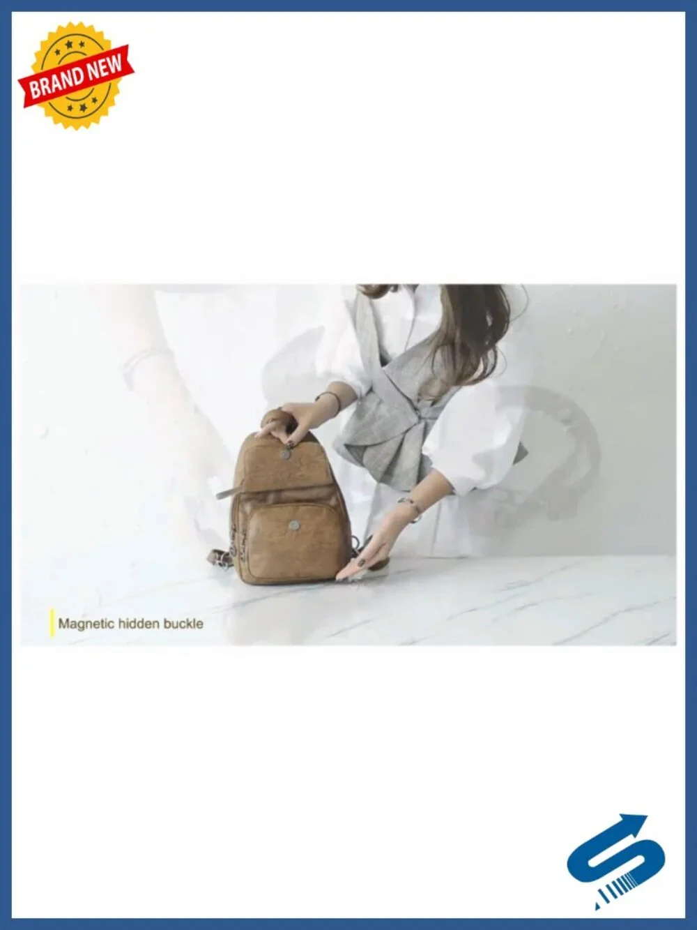 Small Convertible PU Leather Backpack Purse for Women - Sling Bag